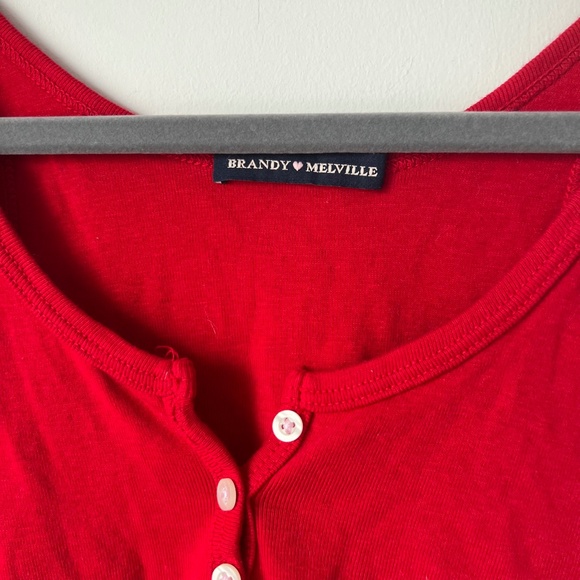 XSOLDX Brandy Melville Red Front Button Tank Top - Picture 2 of 4